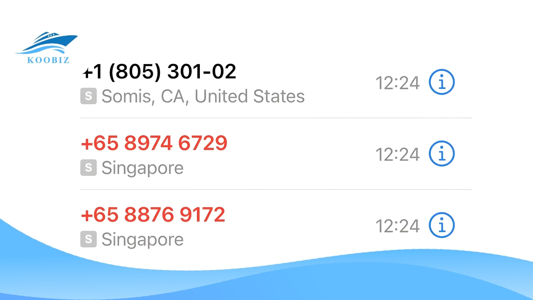 Định dạng của số điện thoại từ Singapore