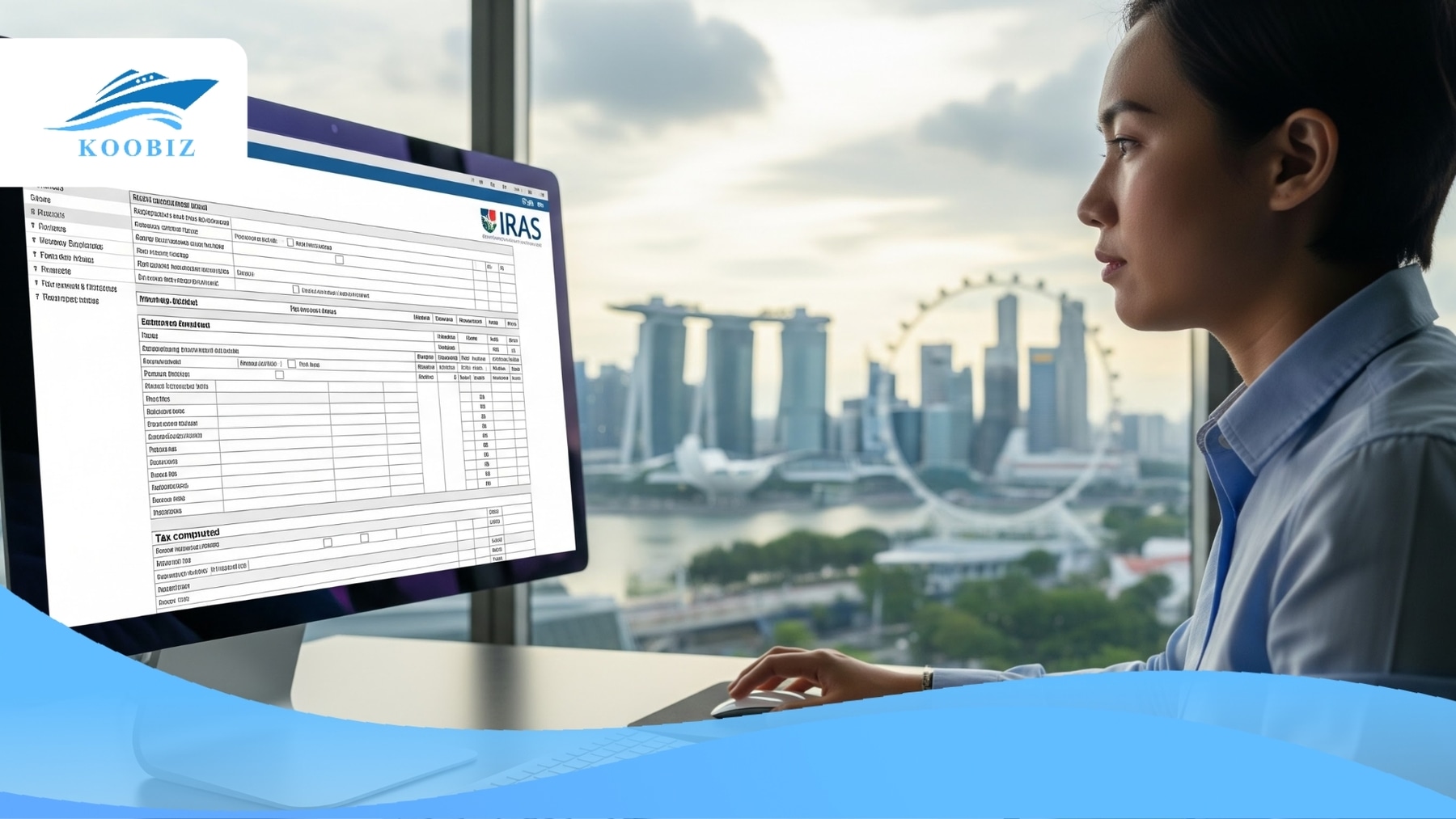 Electronic IR21 form and Singapore financial district
