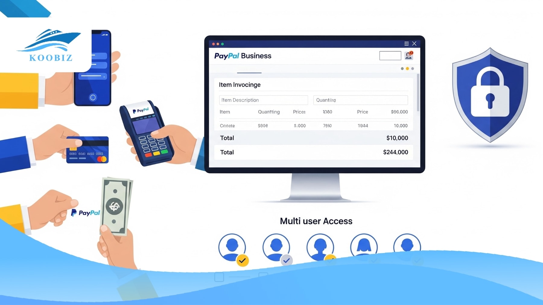 PayPal Business: thanh toán đa dạng, hóa đơn, quản lý đội nhóm và bảo mật