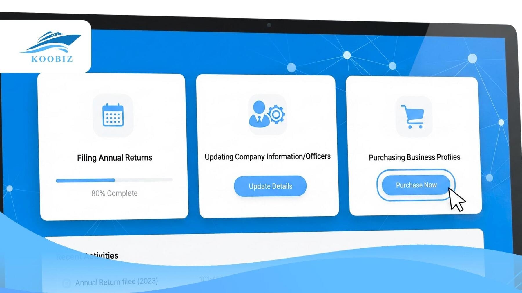 Submit AR, Update Information, Purchase Business Profile