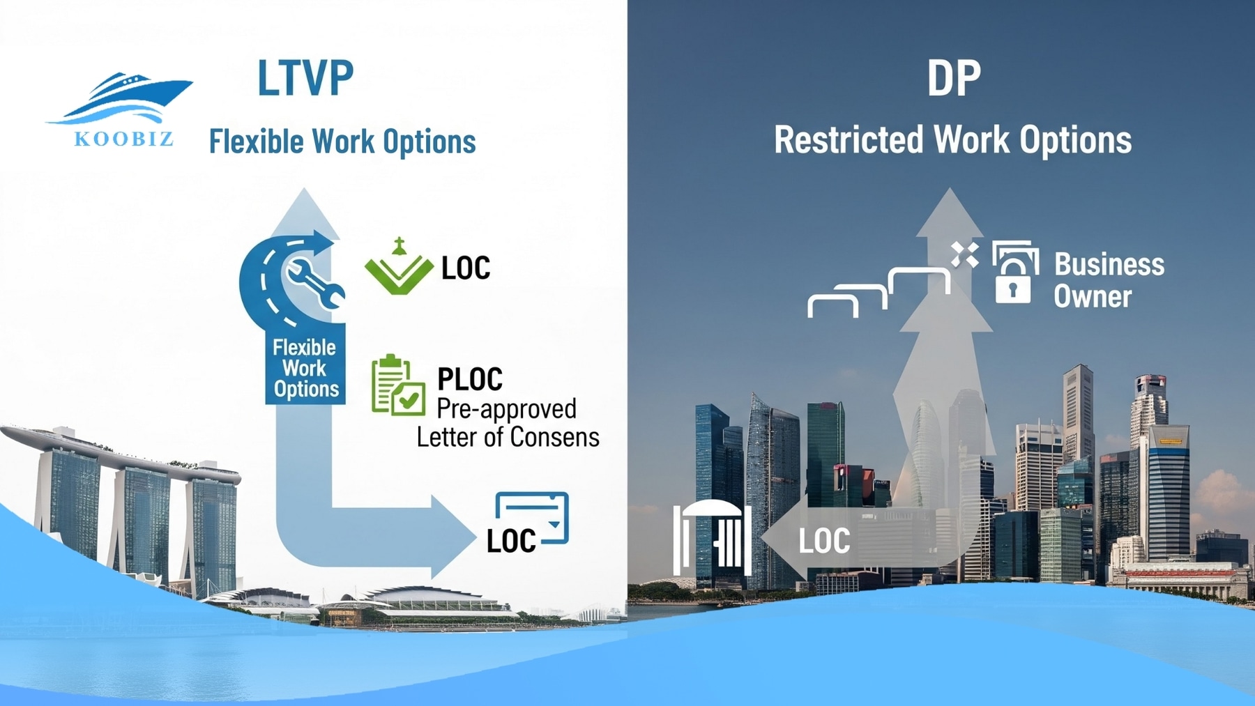 Work Rights in Singapore: LTVP Flexible, DP Restricted